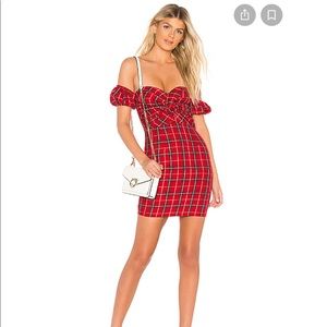 REVOLVE Mackenzie Mini Dress in Red Plaid
